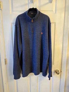 Polo by Ralph Lauren Men’s Navy 1/4-Zip Pullover Sweater XL Preppy Minimalist